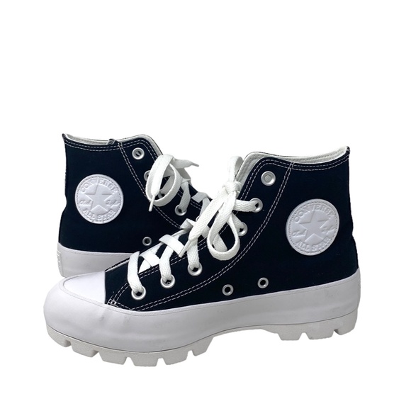 Converse Ctas Lugged Canvas Black Silver Women Shoe Casual Custom 571211C-WTBLWT - Picture 5 of 12